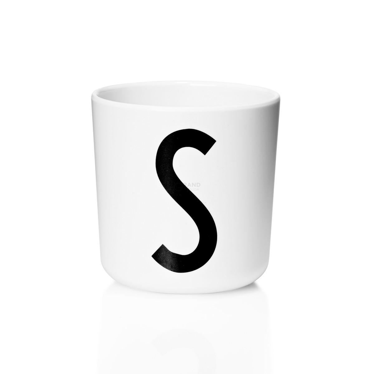 Design Letters Чашка S 7,5x7 см чорно-біла Melamin Becher | https://grandposuda.com.ua