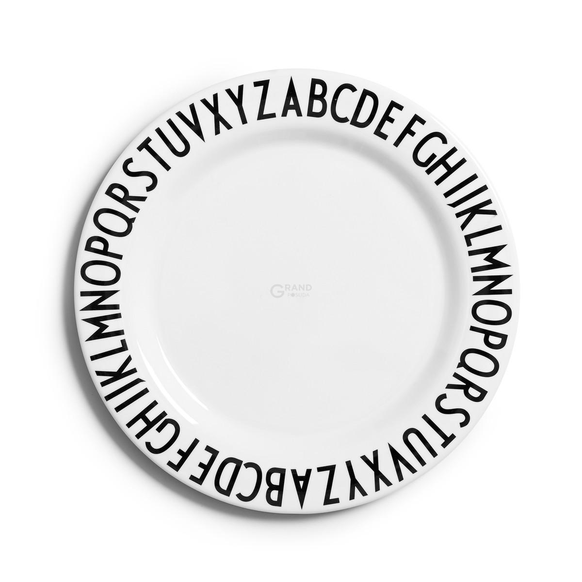 Design Letters Тарелка 20 см черная/белая Melamin Teller | https://grandposuda.com.ua