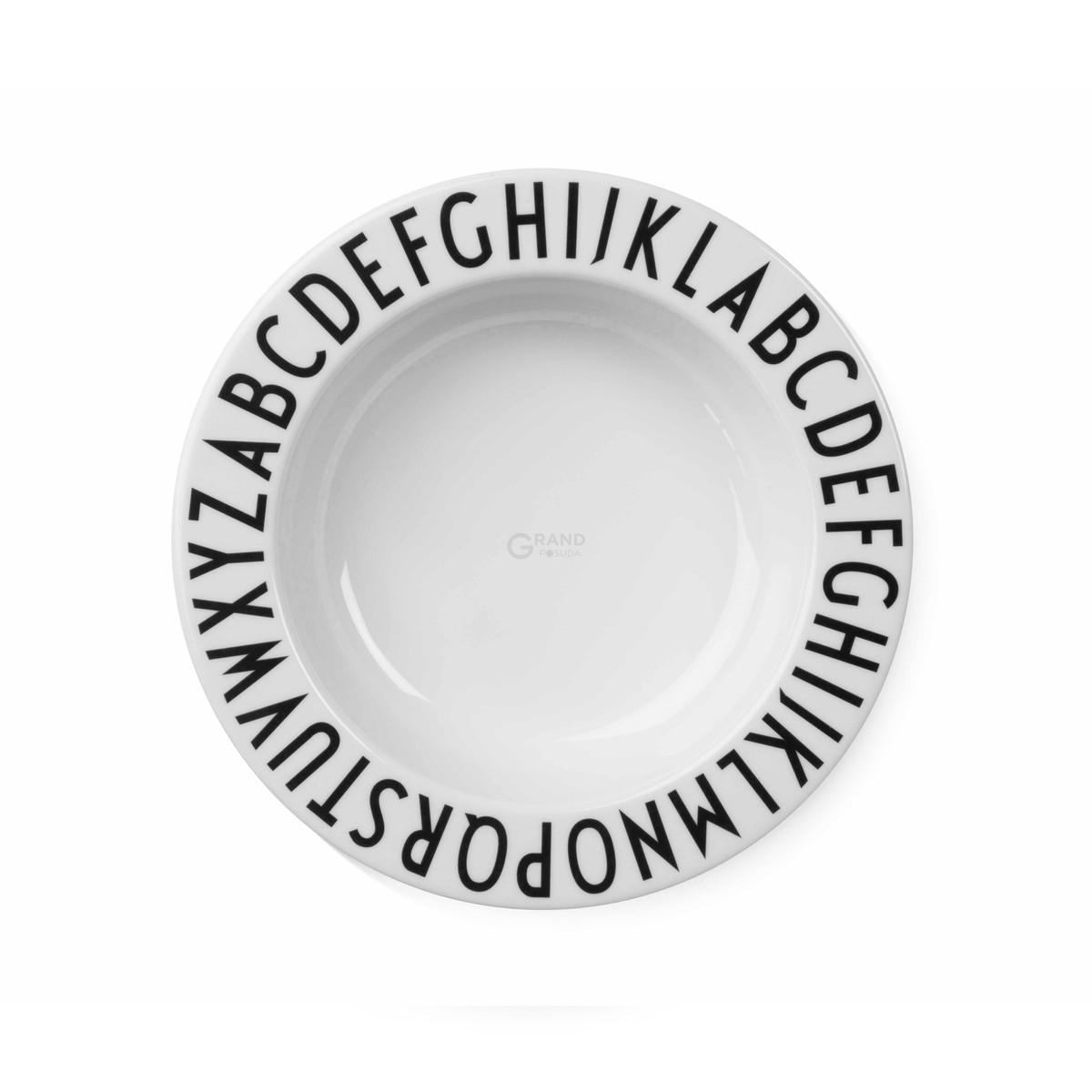 Design Letters Глубокая тарелка 20 см черная/белая Melamin Teller | https://grandposuda.com.ua