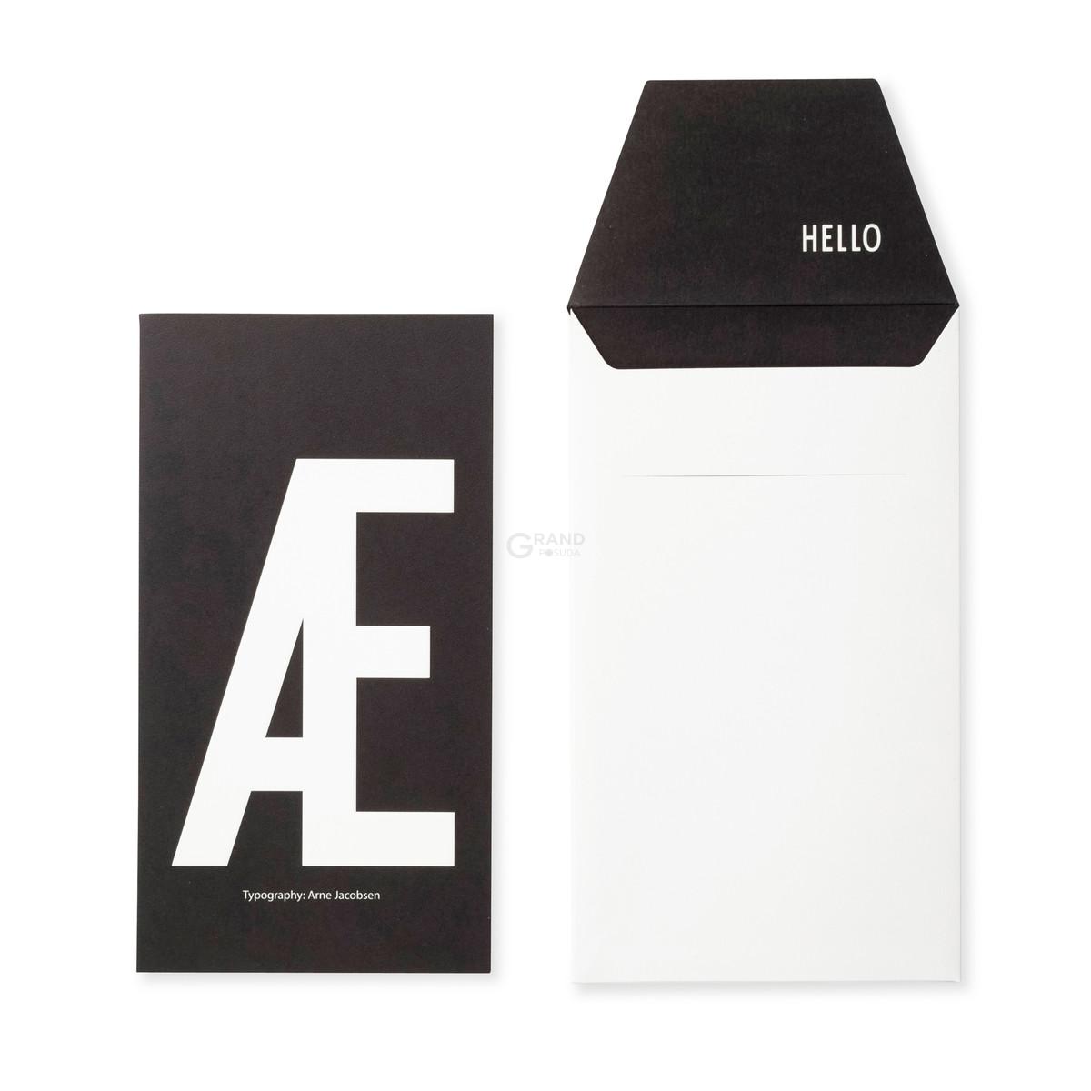 Design Letters Открытка C 0,1x17x20 см черно-белая AJ Postkarte | https://grandposuda.com.ua