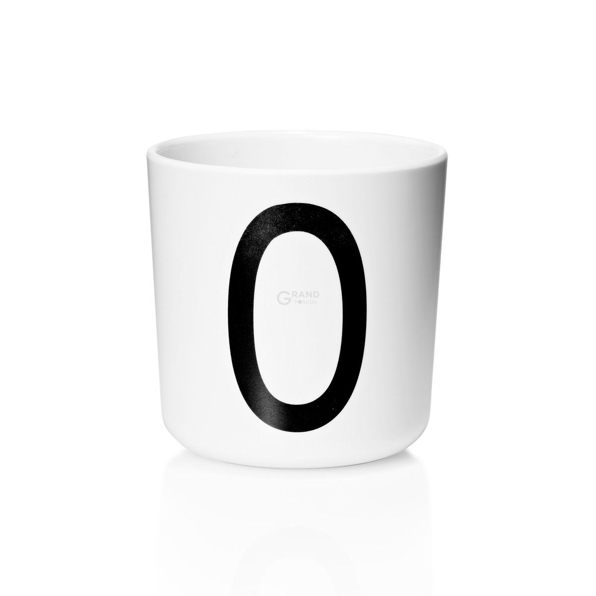 Design Letters Чашка O 7,5x7 см чорно-біла Melamin Becher | https://grandposuda.com.ua