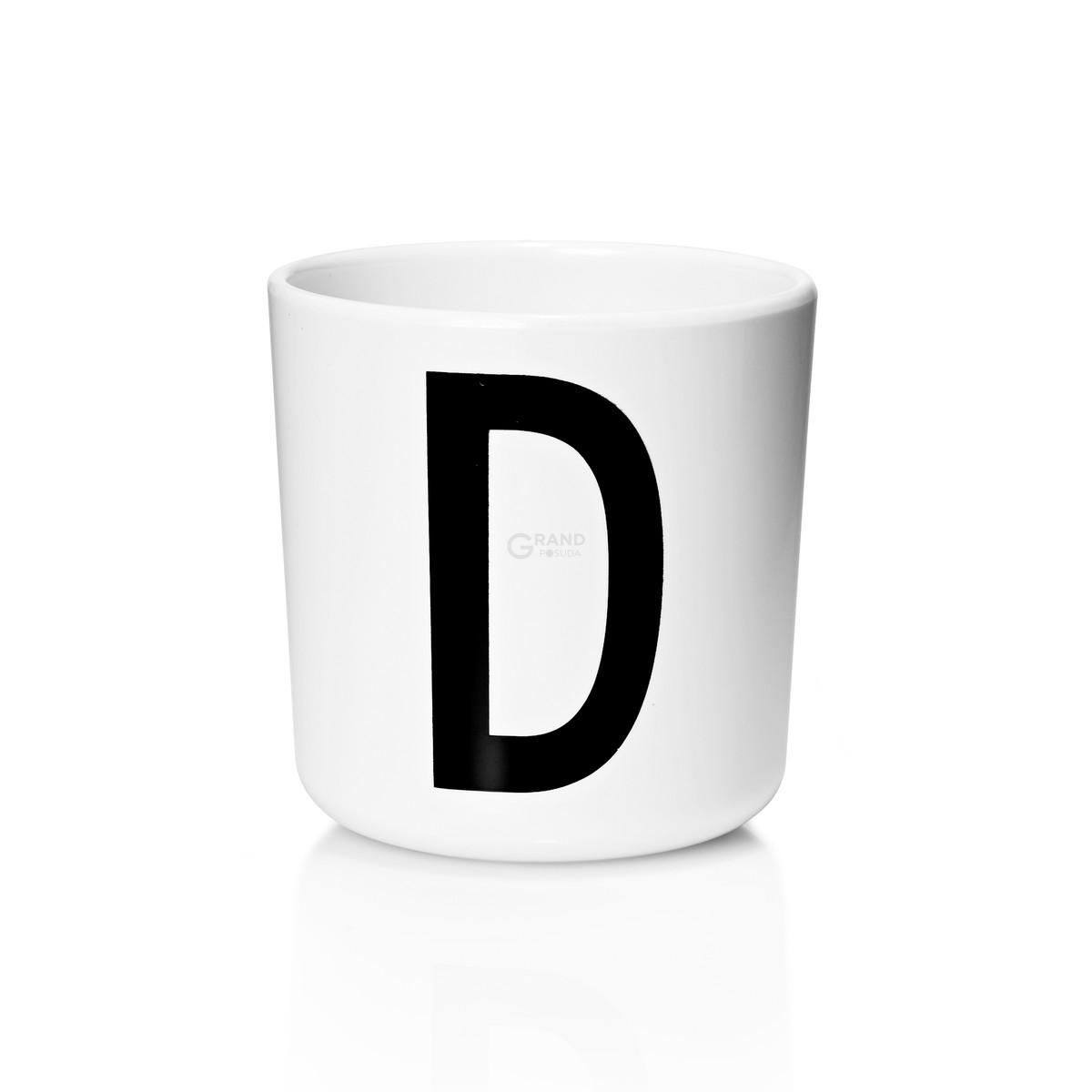 Design Letters Чашка D 7,5x7 см чорно-біла Melamin Becher | https://grandposuda.com.ua
