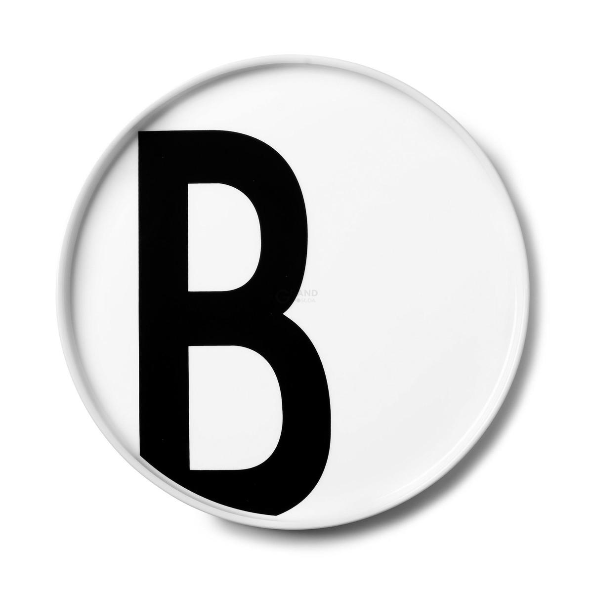 Design Letters Тарілка B Ø 21,5 см біла AJ Porzellan Teller | https://grandposuda.com.ua