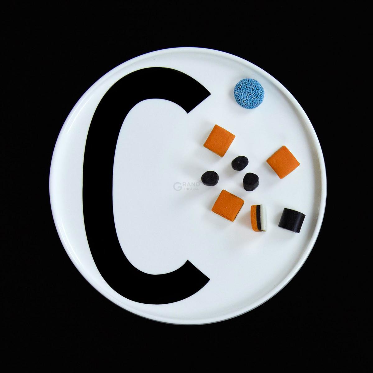 Design Letters Тарілка B Ø 21,5 см біла AJ Porzellan Teller | https://grandposuda.com.ua