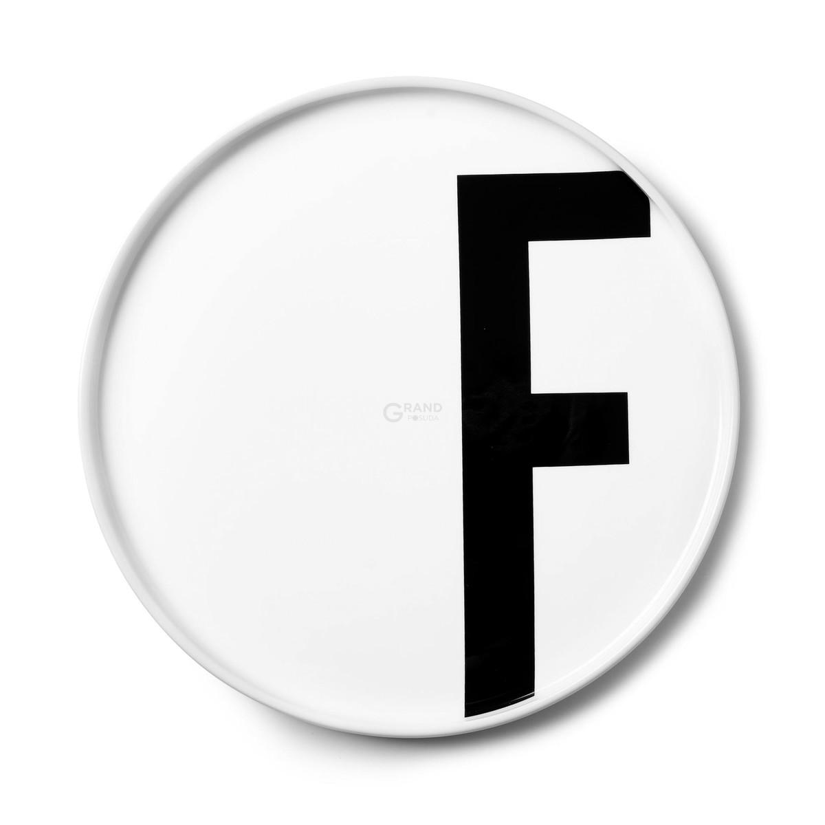 Design Letters Тарілка F Ø 21,5 см біла AJ Porzellan Teller | https://grandposuda.com.ua