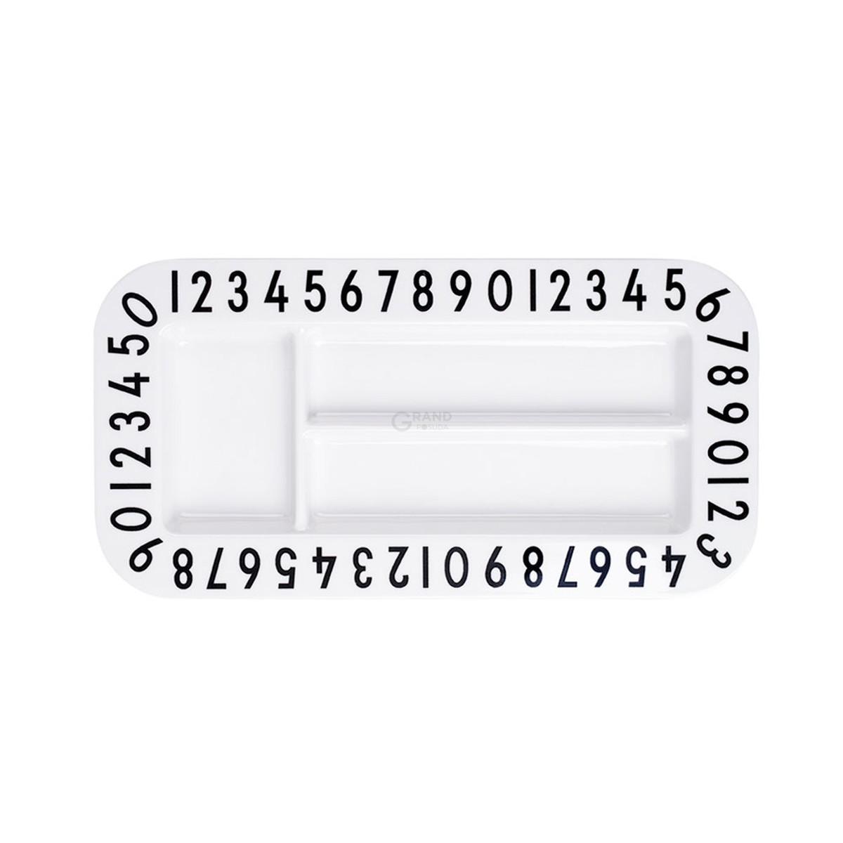 Design Letters Поднос 1,2x12x23,3 см белый AJ Melamin Snackteller | https://grandposuda.com.ua