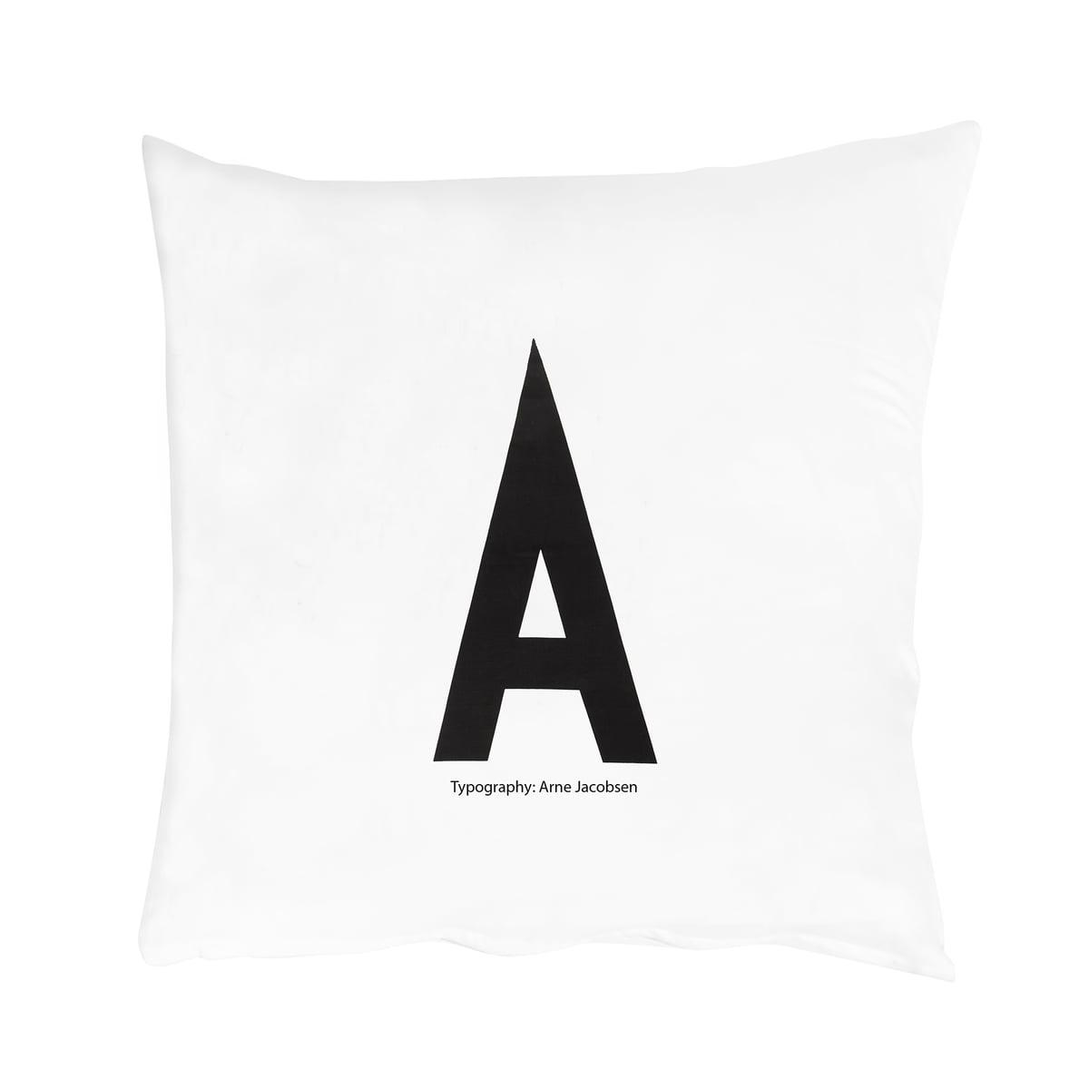 Design Letters Напірник A 80x80 см чорно-біла Kissenbezug von A-Z | https://grandposuda.com.ua