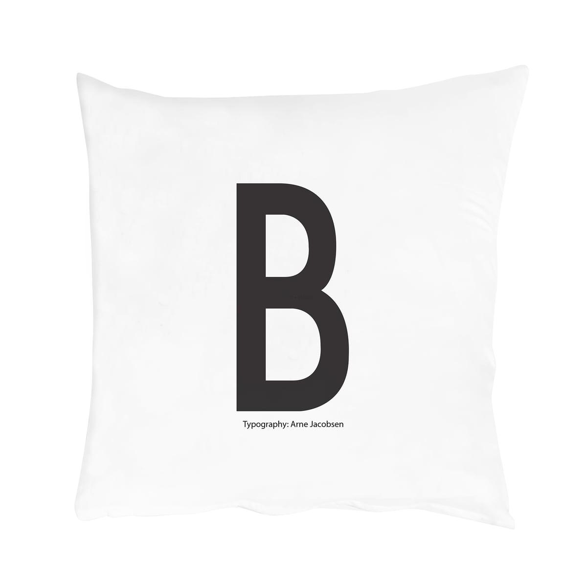 Design Letters Напірник B 80x80 см чорно-біла Kissenbezug von A-Z | https://grandposuda.com.ua