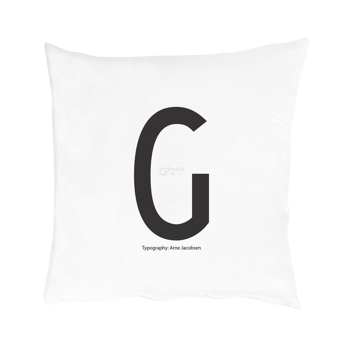 Design Letters Наволочка G 80x80 см черно-белая Kissenbezug von A-Z Design Letters Наволочка G 80x80 см черно-белая Kissenbezug von A-Z | https://grandposuda.com.ua