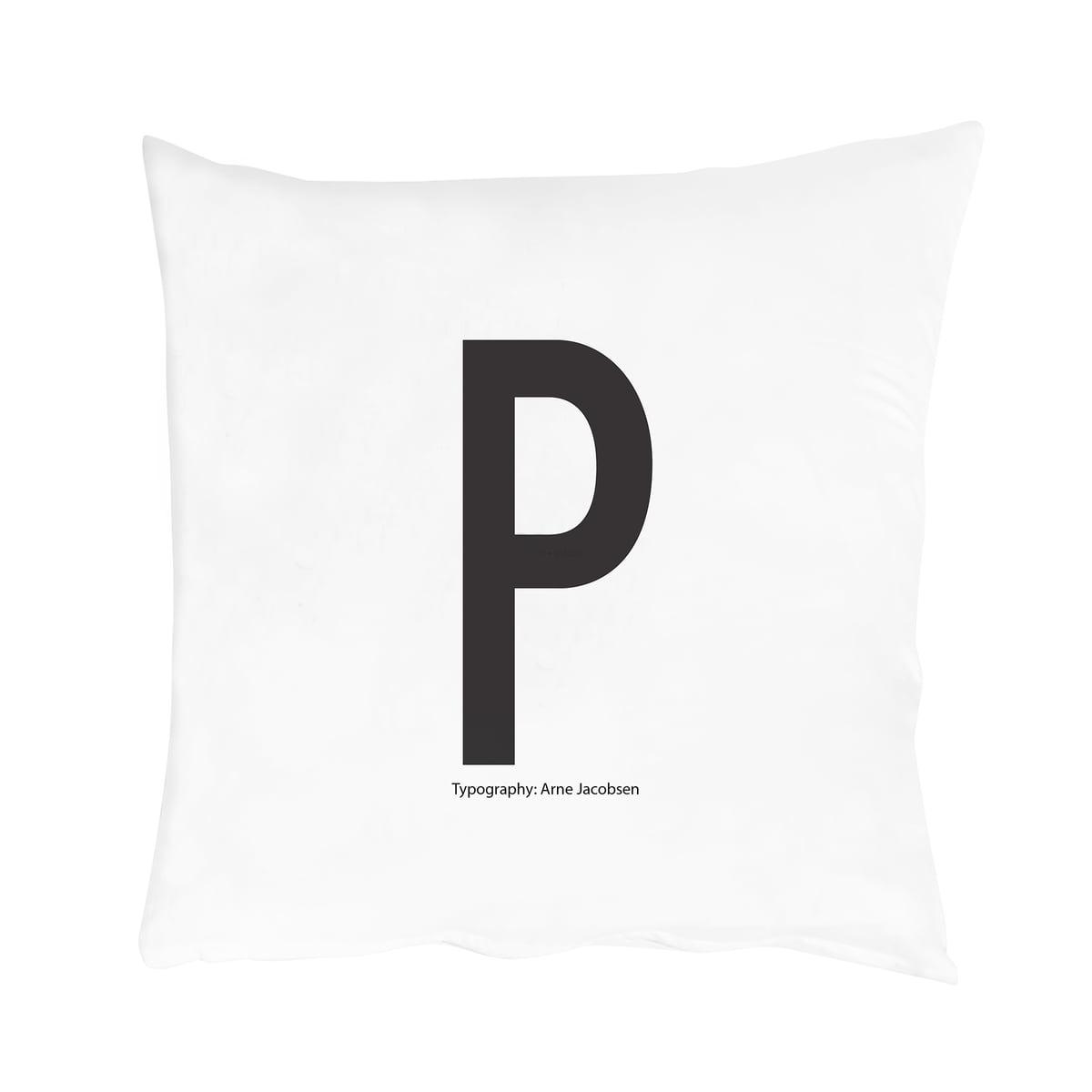 Design Letters Наволочка P 80x80 см черно-белая Kissenbezug von A-Z | https://grandposuda.com.ua