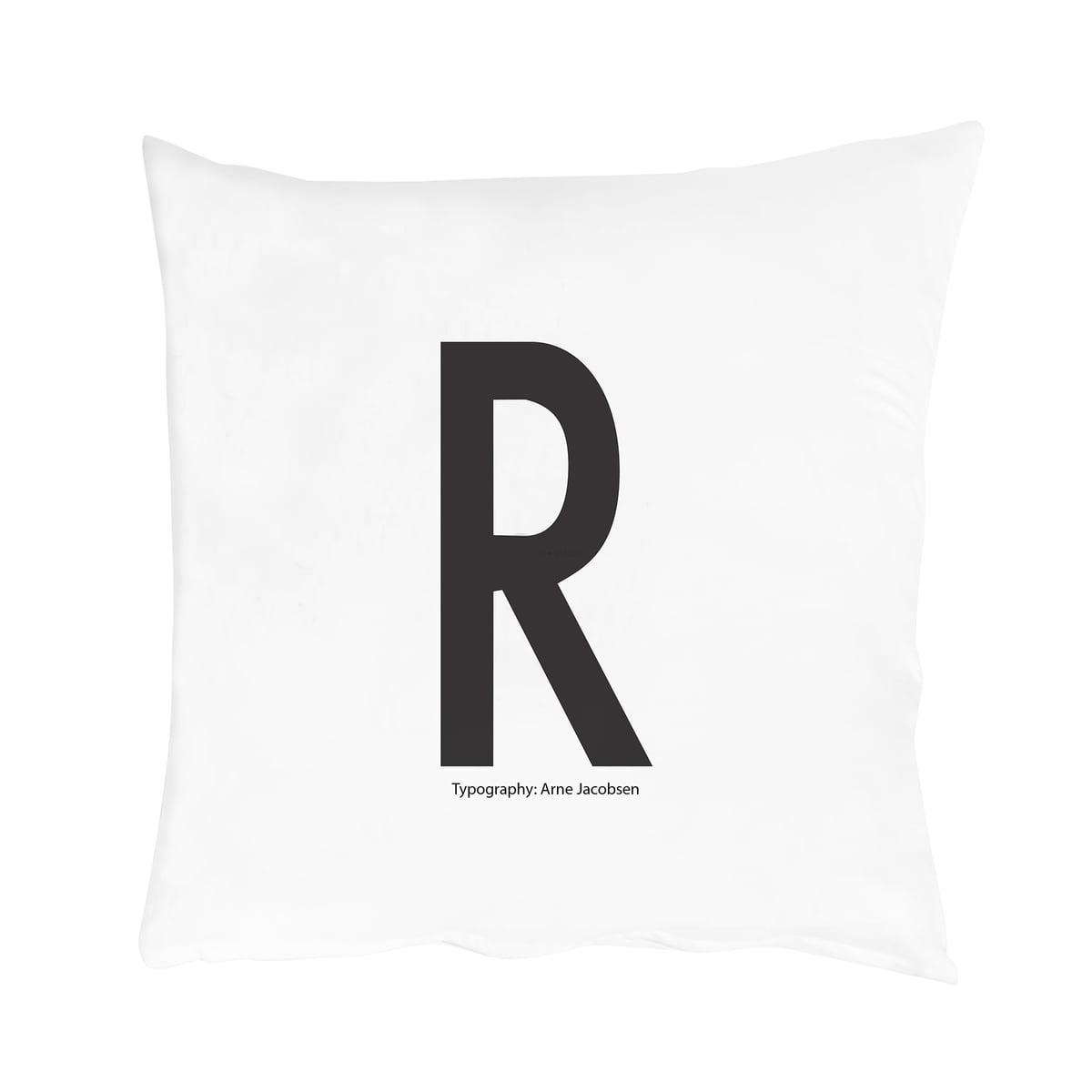 Design Letters Напірник R 80x80 см чорно-біла Kissenbezug von A-Z | https://grandposuda.com.ua
