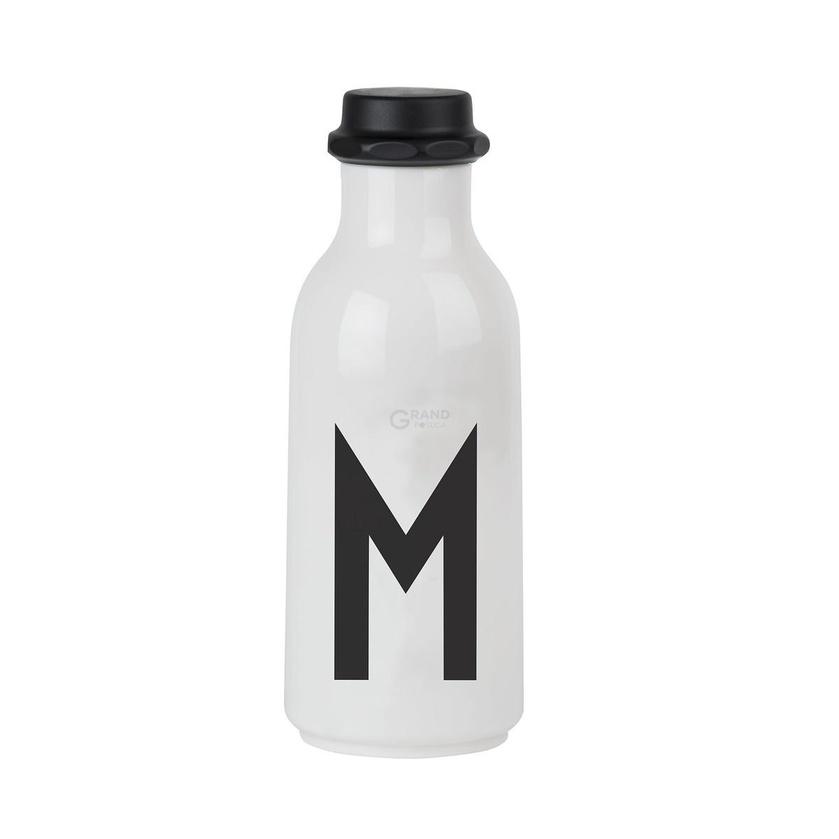 Design Letters Пляшка M 500 мл чорно-біла Wasserflasche von A-Z | https://grandposuda.com.ua