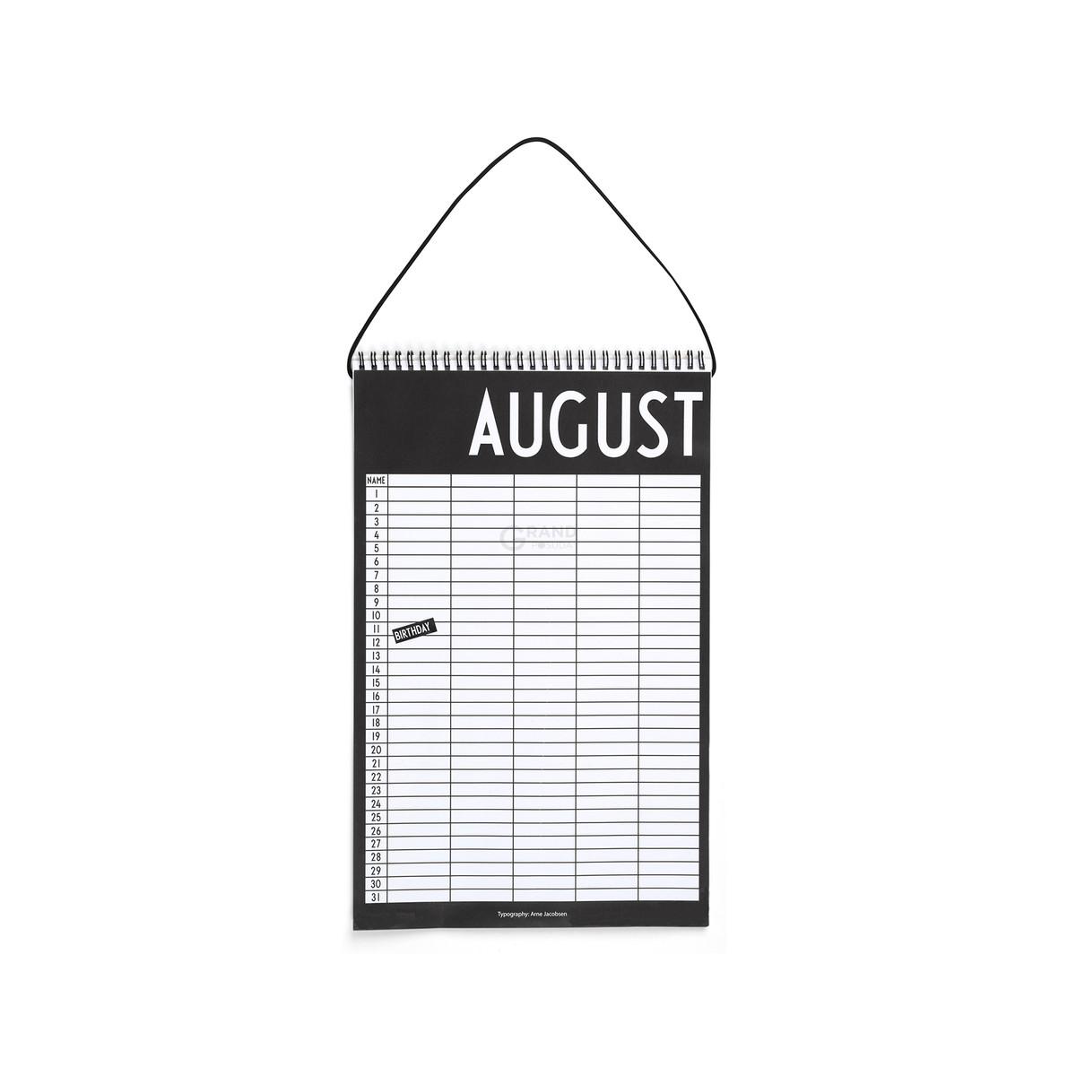 Design Letters Календар 7x39x25 см чорно-білий Monthly planner | https://grandposuda.com.ua