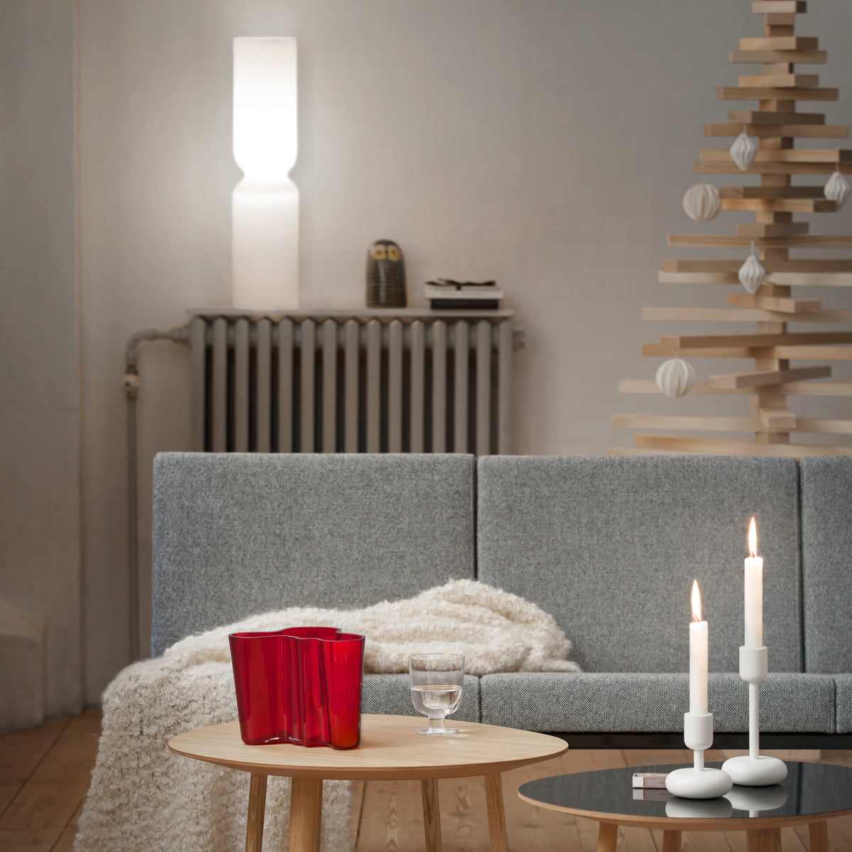 Iittala Підсвічник 18,3х9х9х8,6 см червоний Nappula | https://grandposuda.com.ua