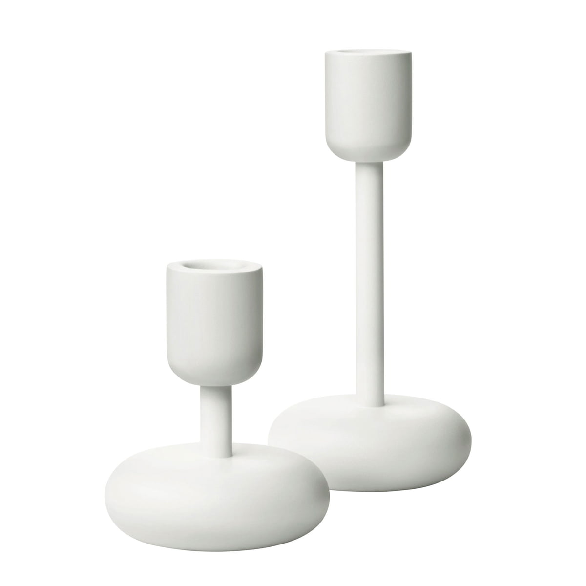 Iittala Набір свічників 10,7 / 18,3 см білих Nappula | https://grandposuda.com.ua