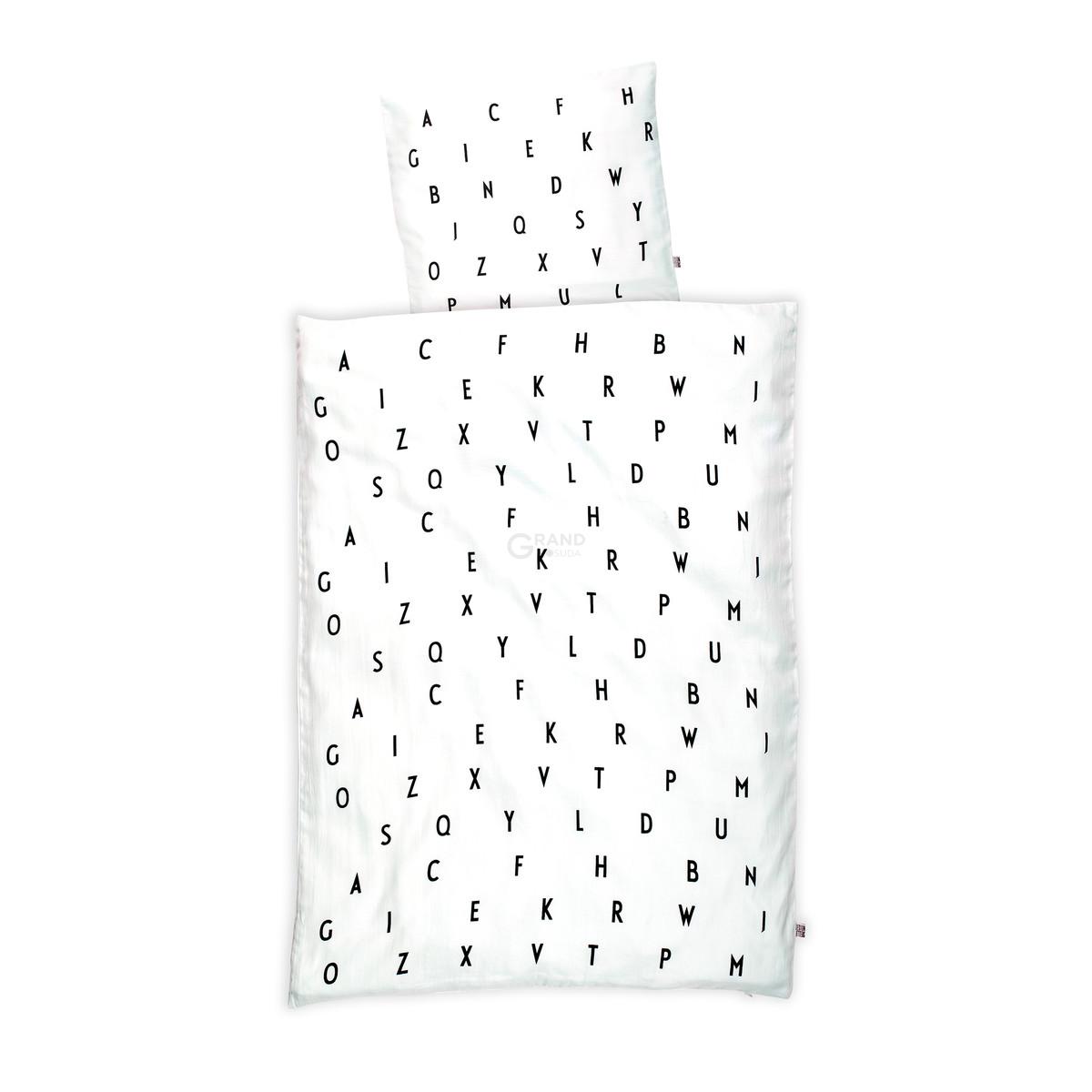Design Letters Детское постельное белье 100x40 см белое AJ Junior Bettwasche | https://grandposuda.com.ua