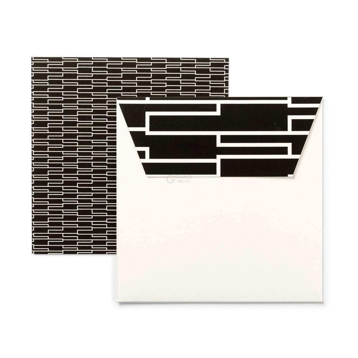 Design Letters Набір конвертів 13x13 см чорно-білих AJ Design Karten Royal vintage | https://grandposuda.com.ua