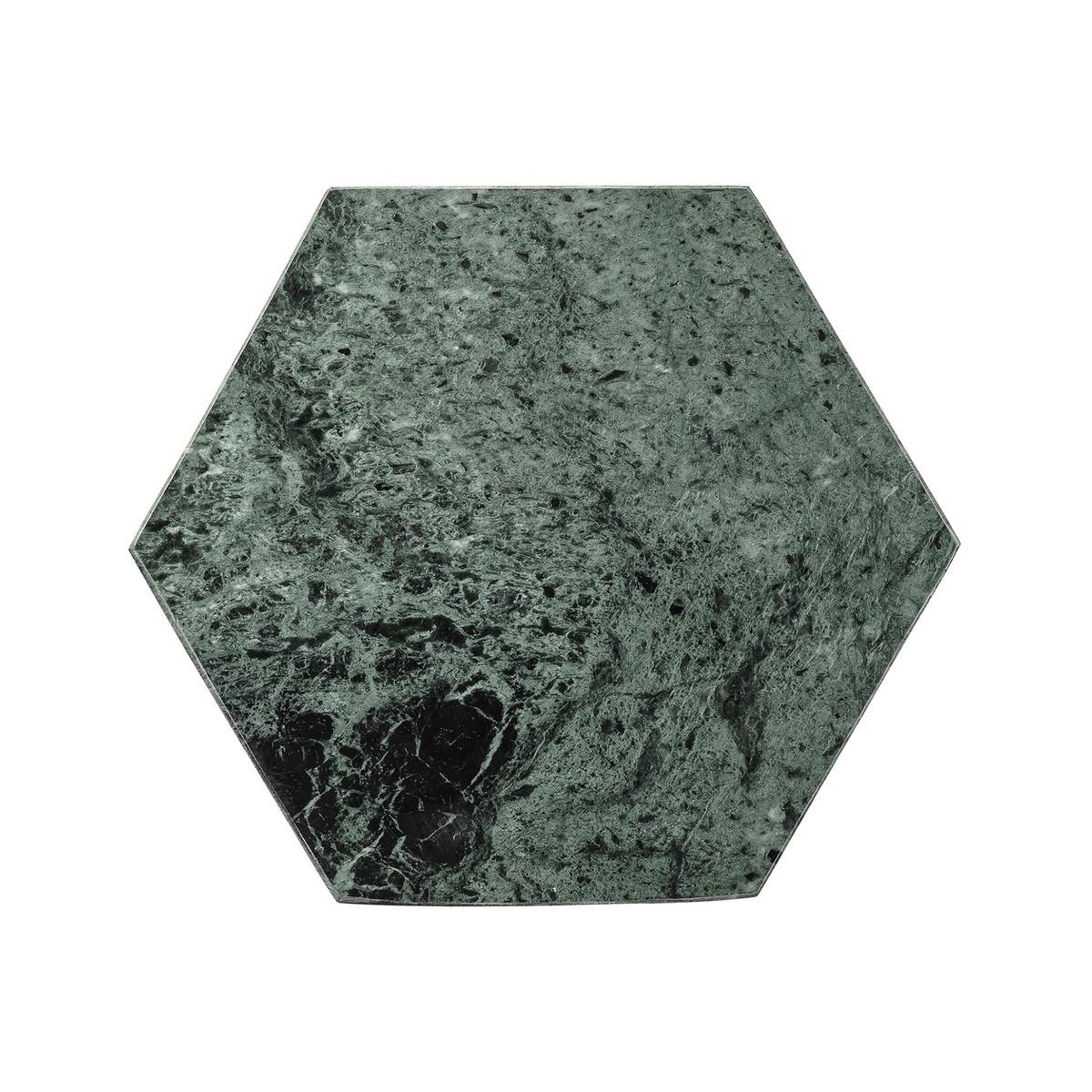 Bloomingville Підставка 1x30x30 см темно-зелена Marmor-Platte Hexagon | https://grandposuda.com.ua