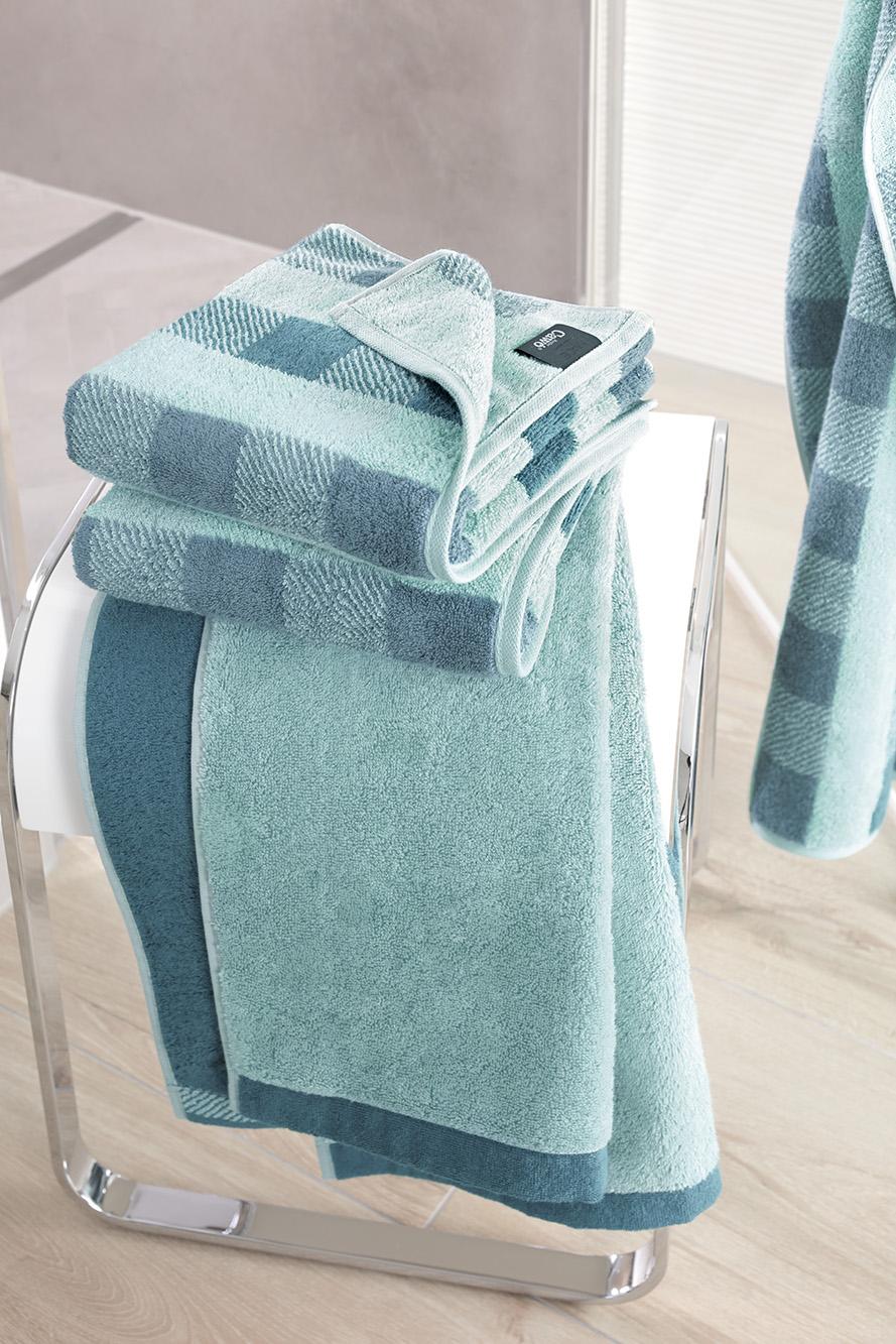 Полотенце для рук 50 х 100 см Sea Green Check Karo Cawo | https://grandposuda.com.ua