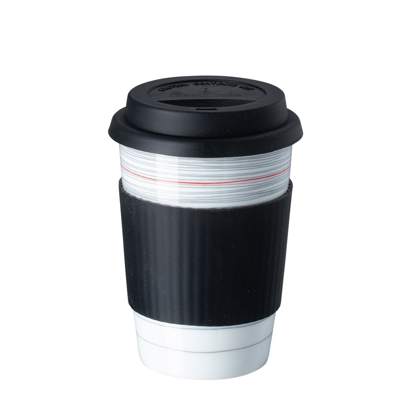 Rosenthal Кружка для кави з кришкою 0,39 л Stripes 2.0 Bauhaus 100 | https://grandposuda.com.ua