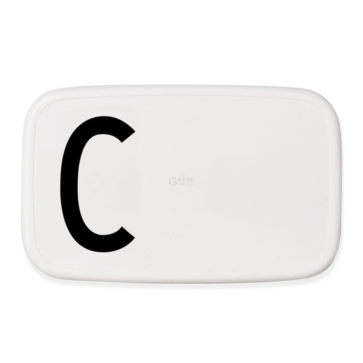 Design Letters Ланч-бокс C 6,5x11x18 см чорно-білий Personal Lunch Box | https://grandposuda.com.ua