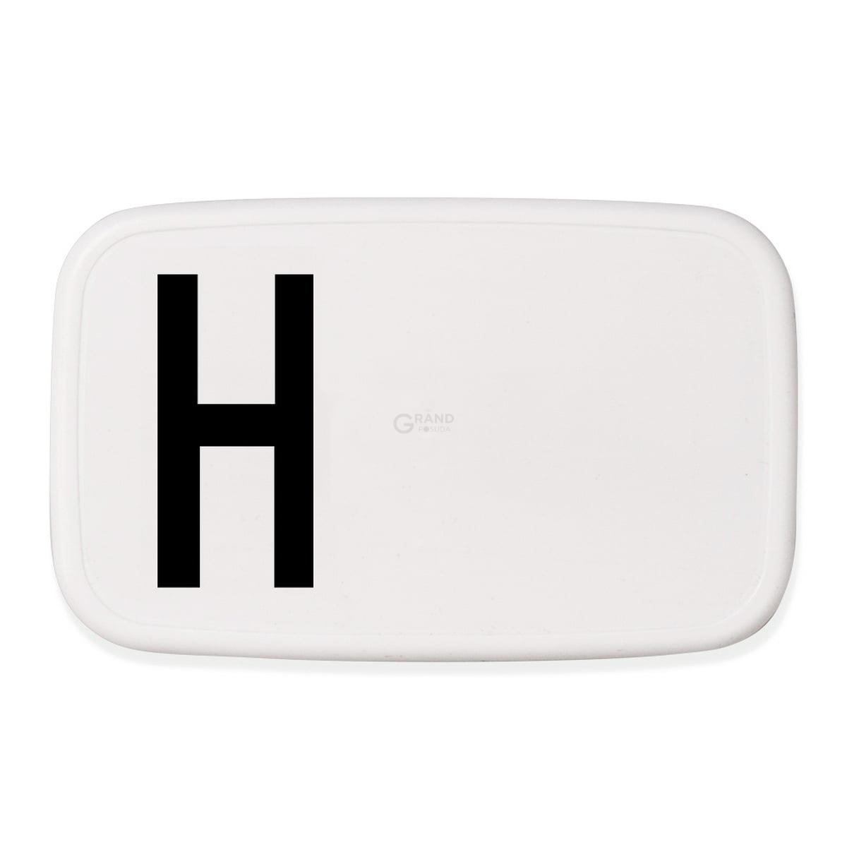 Design Letters Ланч-бокс H 6,5x11x18 см чорно-білий Personal Lunch Box | https://grandposuda.com.ua
