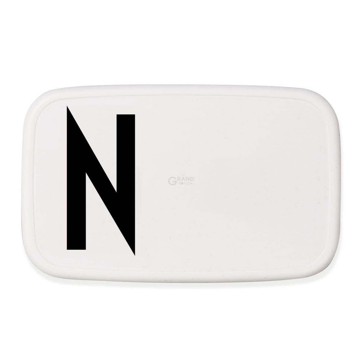 Design Letters Ланч-бокс N 6,5x11x18 см черно-белый Personal Lunch Box | https://grandposuda.com.ua