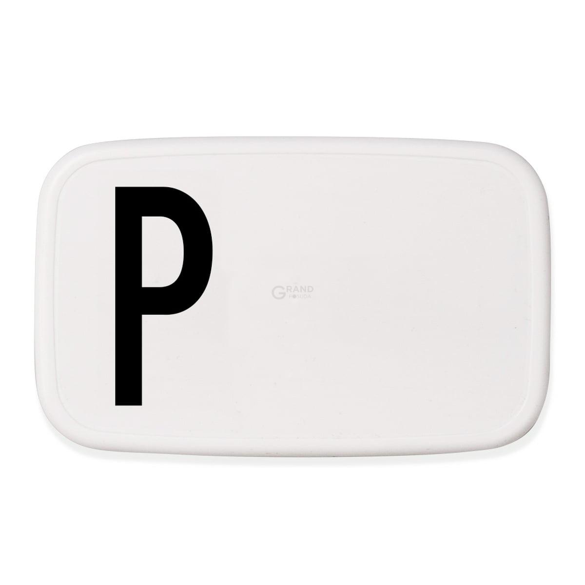 Design Letters Ланч-бокс P 6,5x11x18 см черно-белый Personal Lunch Box | https://grandposuda.com.ua