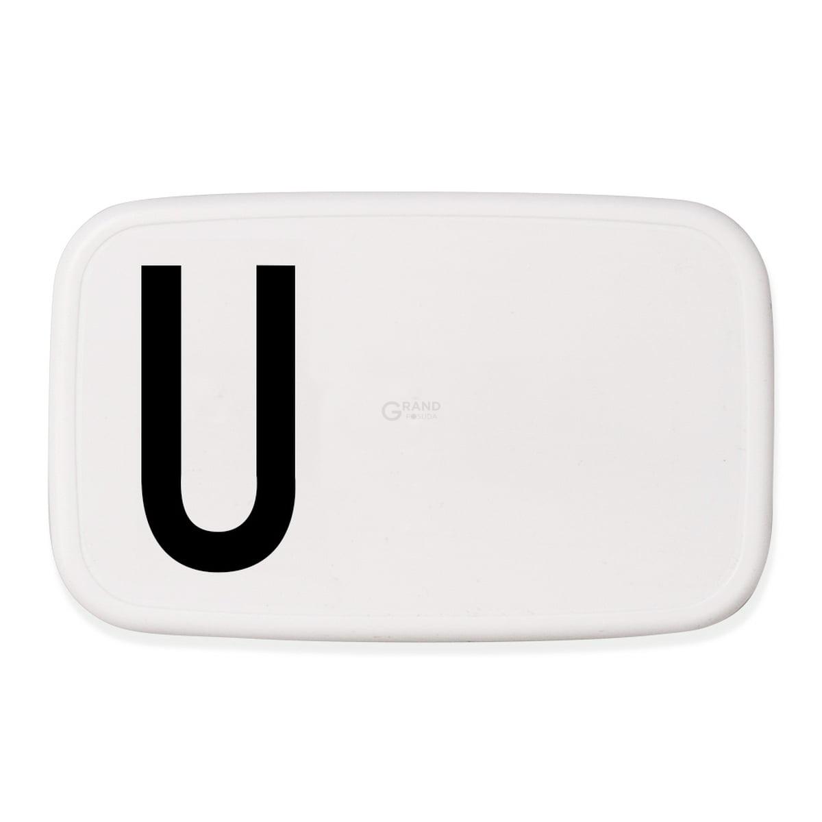 Design Letters Ланч-бокс U 6,5x11x18 см черно-белый Personal Lunch Box | https://grandposuda.com.ua