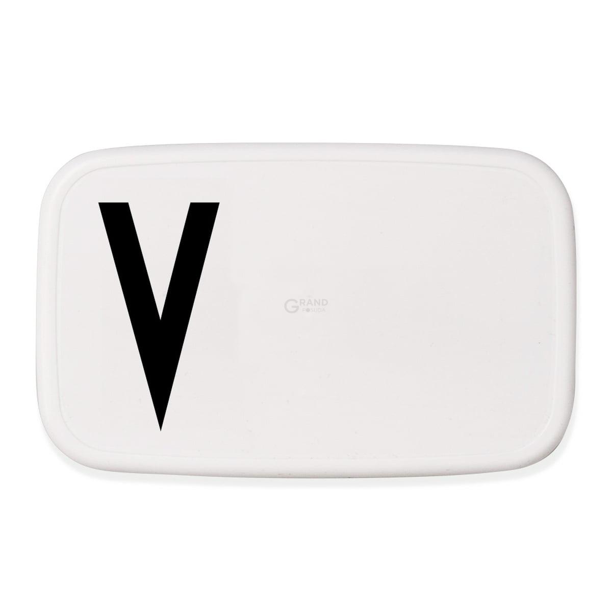 Design Letters Ланч-бокс V 6,5x11x18 см черно-белый Personal Lunch Box | https://grandposuda.com.ua