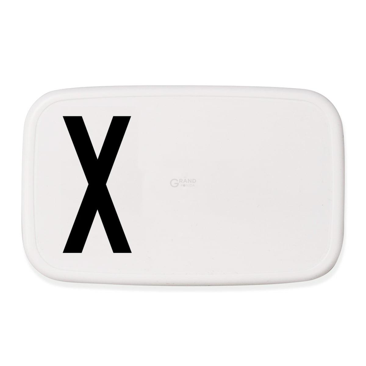 Design Letters Ланч-бокс X 6,5x11x18 см черно-белый Personal Lunch Box | https://grandposuda.com.ua