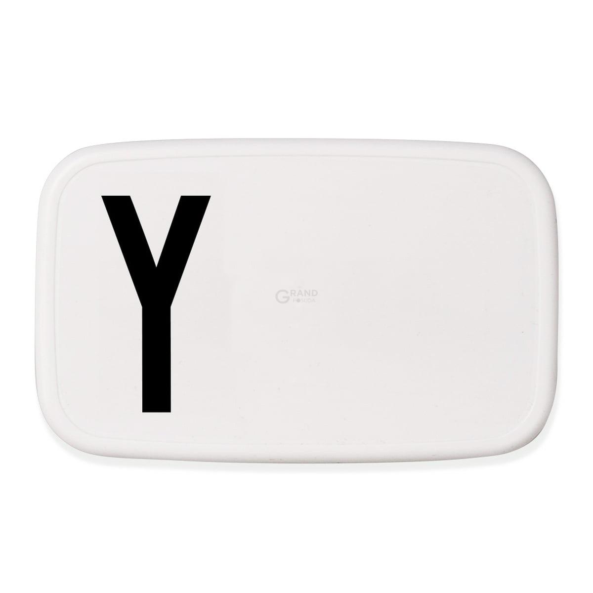Design Letters Ланч-бокс Y 6,5x11x18 см черно-белый Personal Lunch Box | https://grandposuda.com.ua
