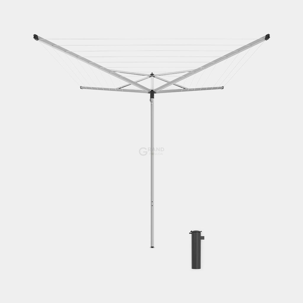 Brabantia Сушилка уличная с розеткой для заземления 40 м серая Essential | https://grandposuda.com.ua