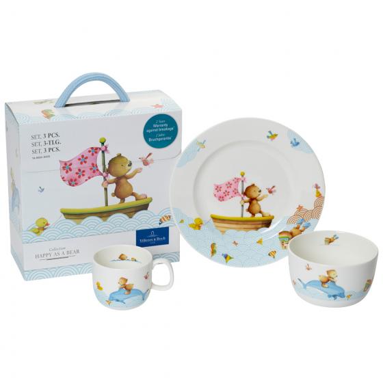 Villeroy & Boch Детский набор посуды 3 предмета в подарочной упаковке Happy as a Bear | https://grandposuda.com.ua