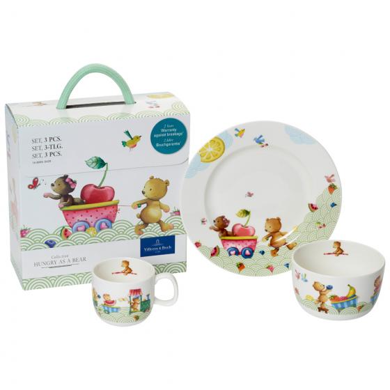 Villeroy & Boch Детский набор посуды 3 предмета в подарочной упаковке Hungry as a Bear | https://grandposuda.com.ua