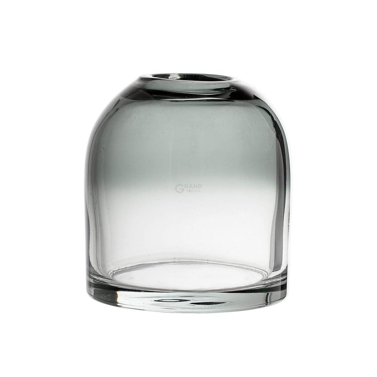 Bloomingville Ваза 13x12 см серая GlasVase H 13 cm mit Farbverlauf | https://grandposuda.com.ua