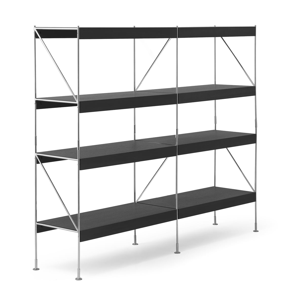 Модульна стелажна система 75x40x183,6 см чорна Zet Storing Menu | https://grandposuda.com.ua