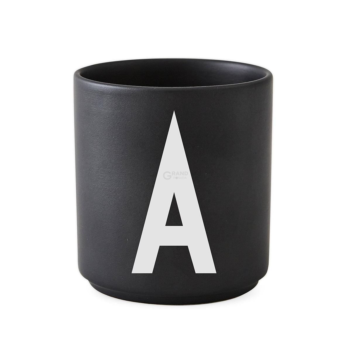 Design Letters Чашка A 325 мл чорна AJ Porzellan Becher | https://grandposuda.com.ua