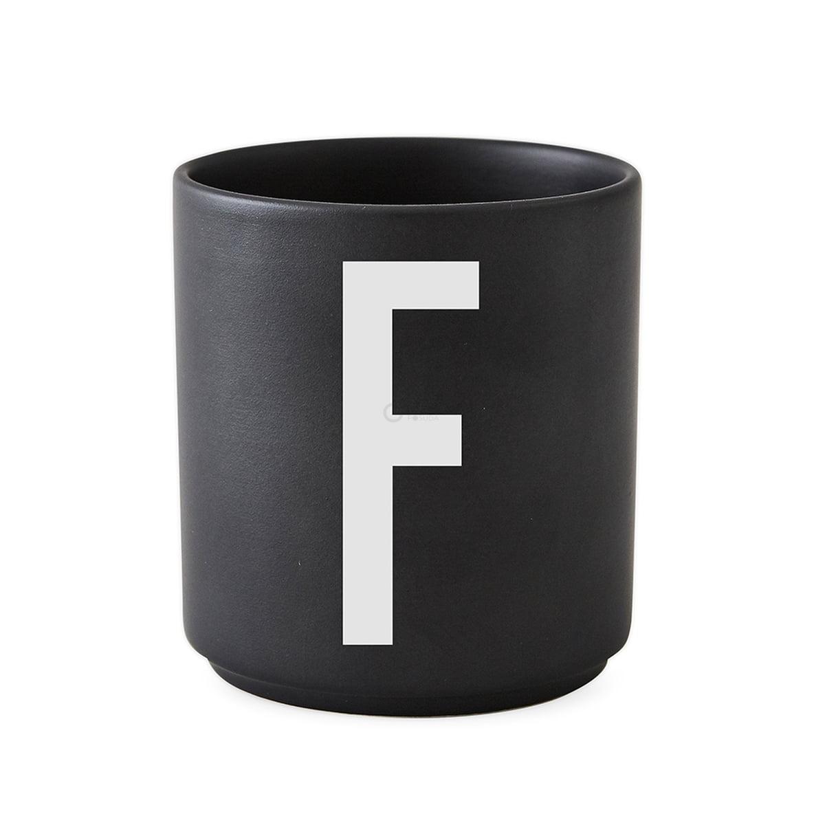 Design Letters Чашка F 325 мл черная AJ Porzellan Becher | https://grandposuda.com.ua