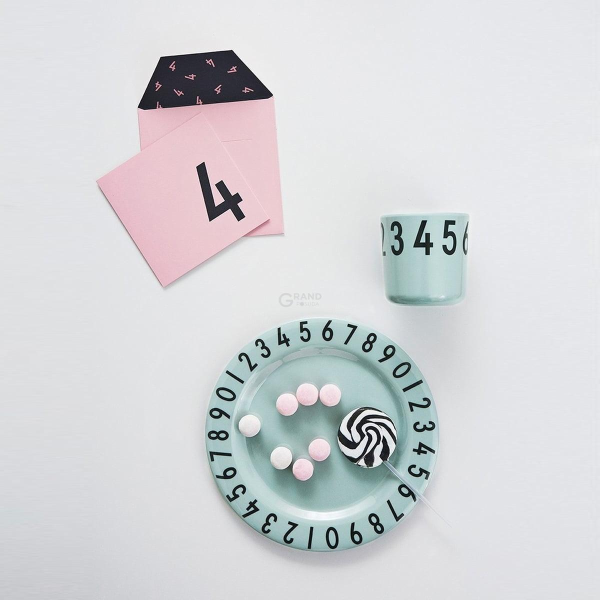 Design Letters Детский набор розовый Melamingeschirr-Set The Numbers | https://grandposuda.com.ua