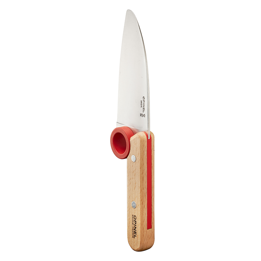 Opinel Кухонний ніж та захист для пальців 4,41х0,76х1,69 см червоні Le petit chef | https://grandposuda.com.ua