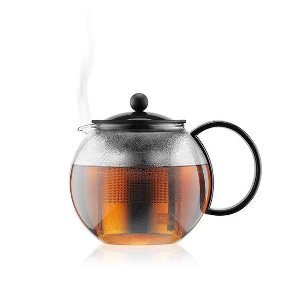 Bodum Чайник для заварювання з фільтром, чорний, 1 л, Assam | https://grandposuda.com.ua
