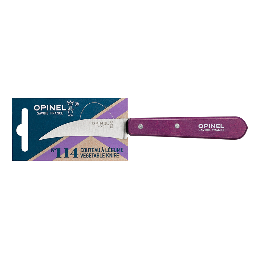 Opinel Ніж для овочів 7 см металік / сливовий Les Essentiels | https://grandposuda.com.ua