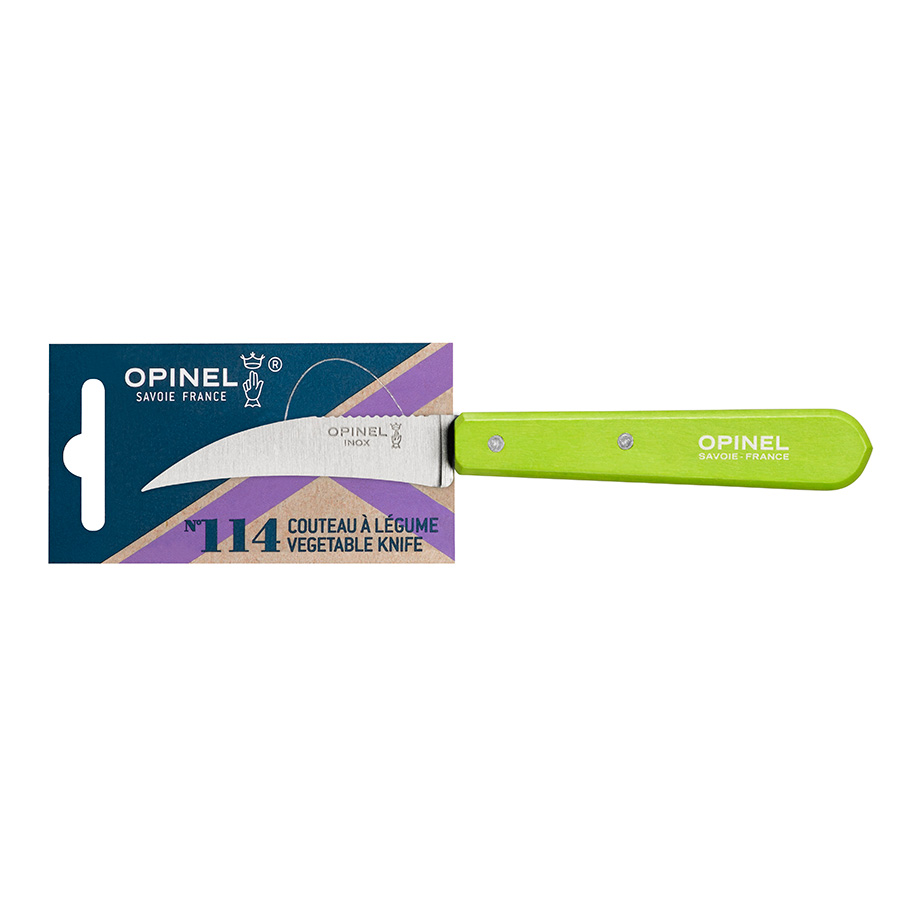 Opinel Ніж для овочів 7 см металік / зелений Les Essentiels | https://grandposuda.com.ua