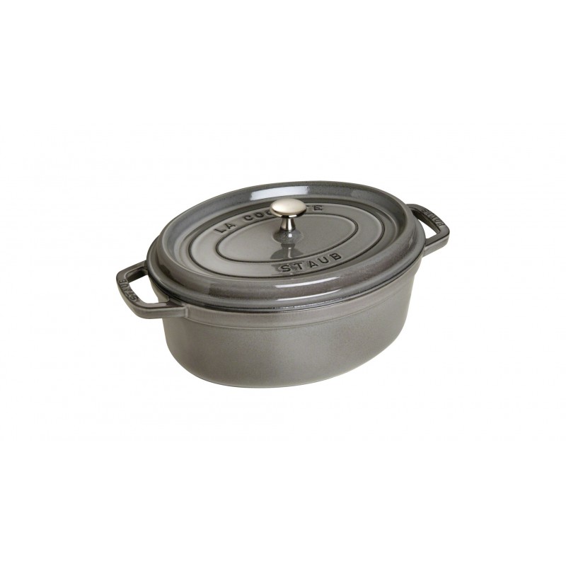 Staub Кокот овальний 29 см, сірий графіт | https://grandposuda.com.ua