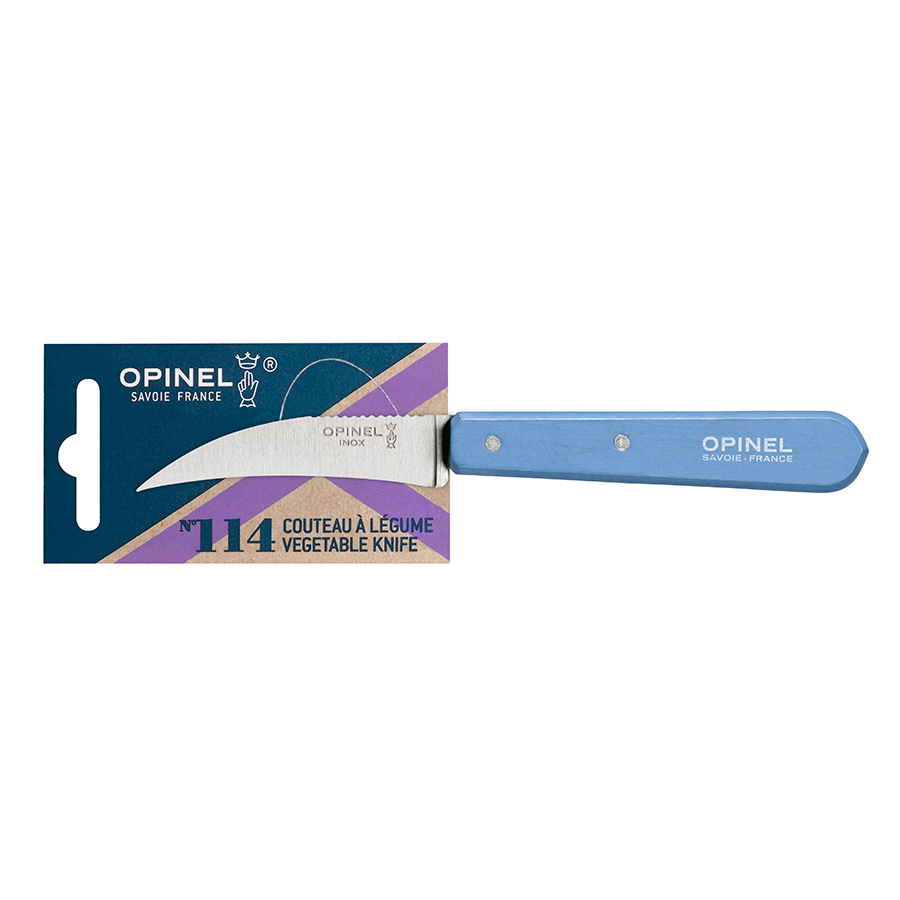 Opinel Ніж для овочів 7 см металік / блакитний Les Essentiels | https://grandposuda.com.ua