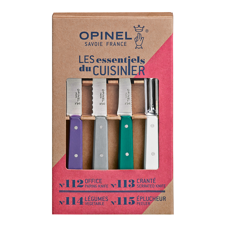 Opinel Набор из 4 кухонных ножей 21,5х2,8х13 см мульти Les Essentiels | https://grandposuda.com.ua