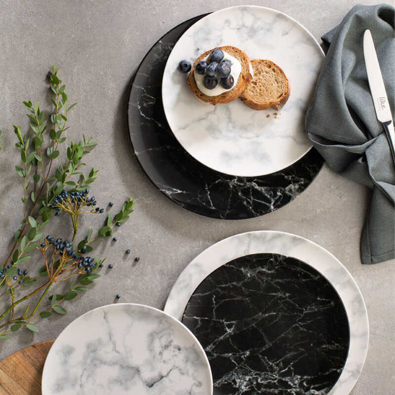 Villeroy & Boch Тарелка для завтрака 21 см черная Marmory | https://grandposuda.com.ua