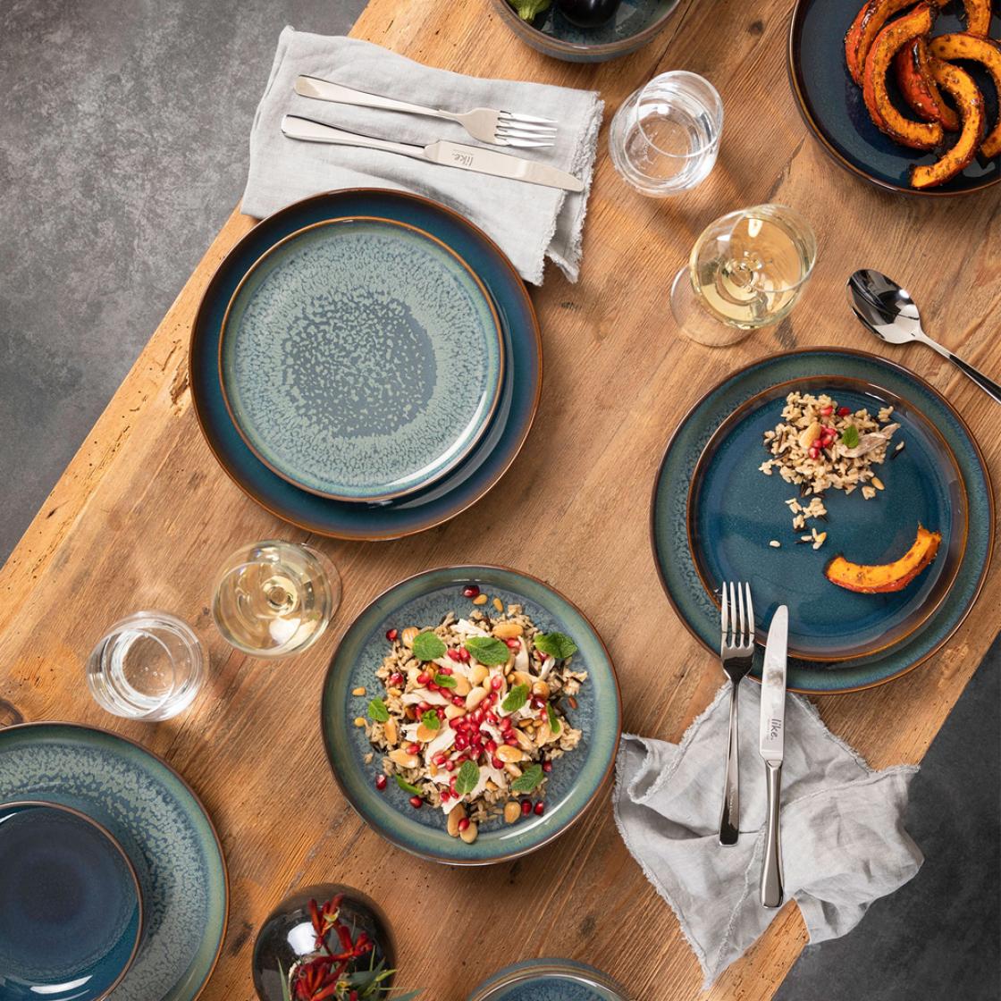Villeroy & Boch Тарелка для завтрака 21 см, серо-синяя Crafted | https://grandposuda.com.ua