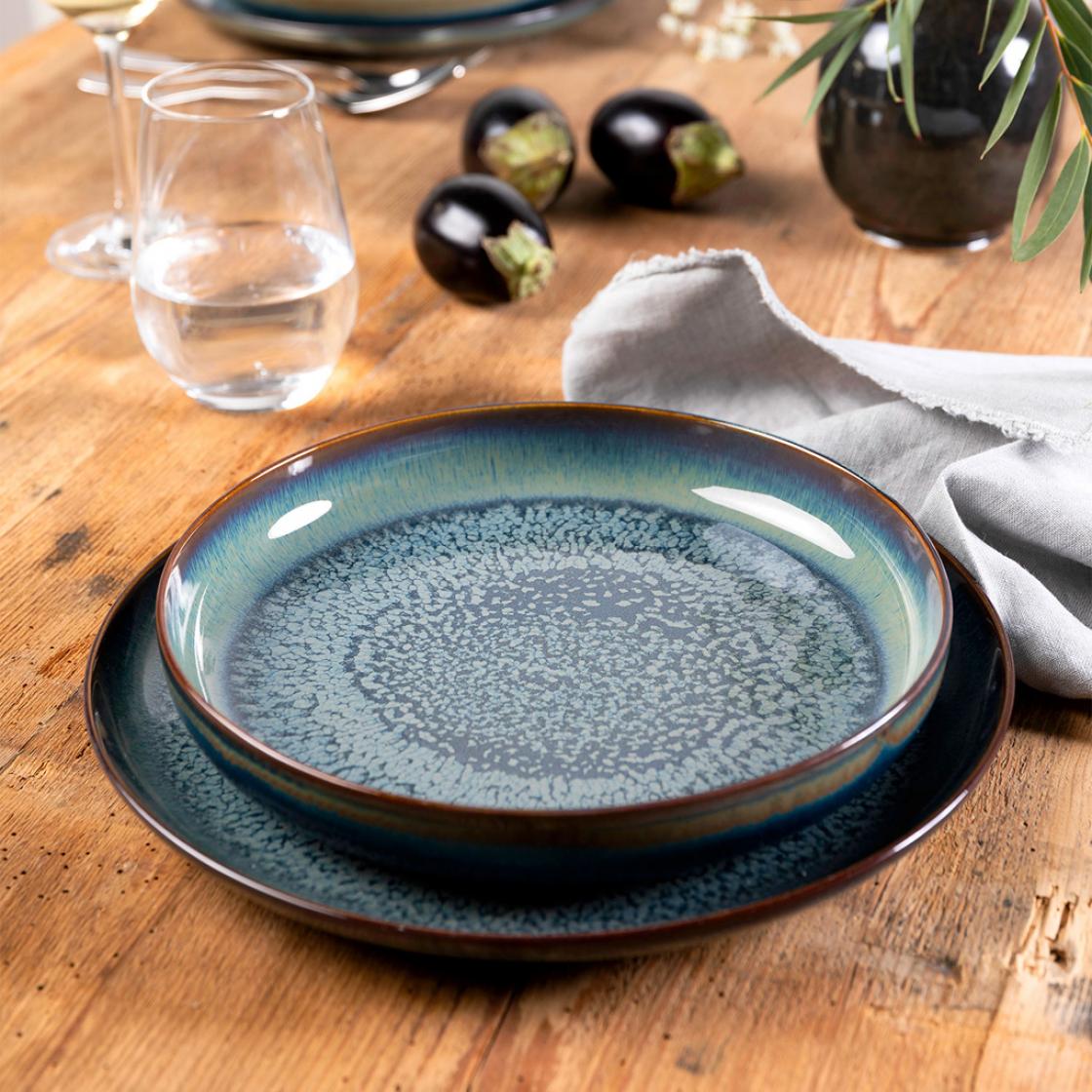 Villeroy & Boch Супова тарілка 21,5 см, сіро-синя Crafted | https://grandposuda.com.ua